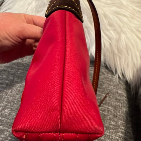 Dooney & Bourke Red Nylon Leather Suede Trim Duck Logo Small Crossbody Bag - Picture 7 of 13